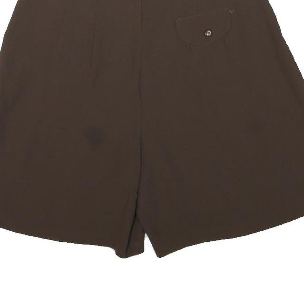 Womens Brown Casual Polyester Blend Shorts M W26 Pleated High Waist