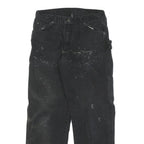 DICKIES Mens Black Regular Fit Straight Cotton Blend Trousers W28 L28 Workwear