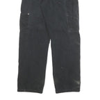 DICKIES Mens Black Regular Fit Straight Cotton Blend Trousers W28 L28 Workwear