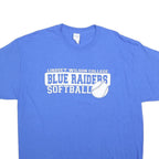 GILDAN Mens Blue Lindsey Wilson College Blue Raiders Softball T-Shirt XL Crew