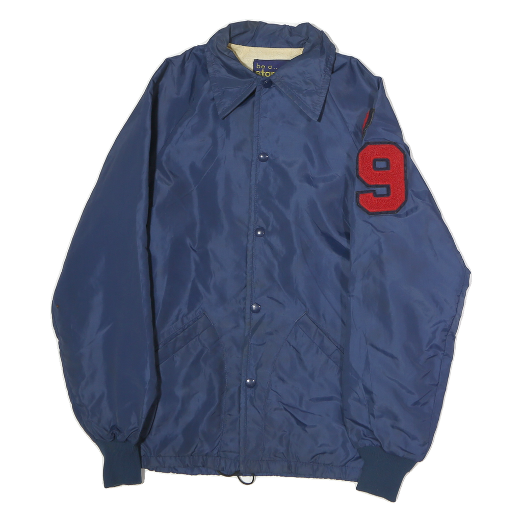 BE A STARTER Mens Blue Band Varsity Jacket M Elastane Button Closure
