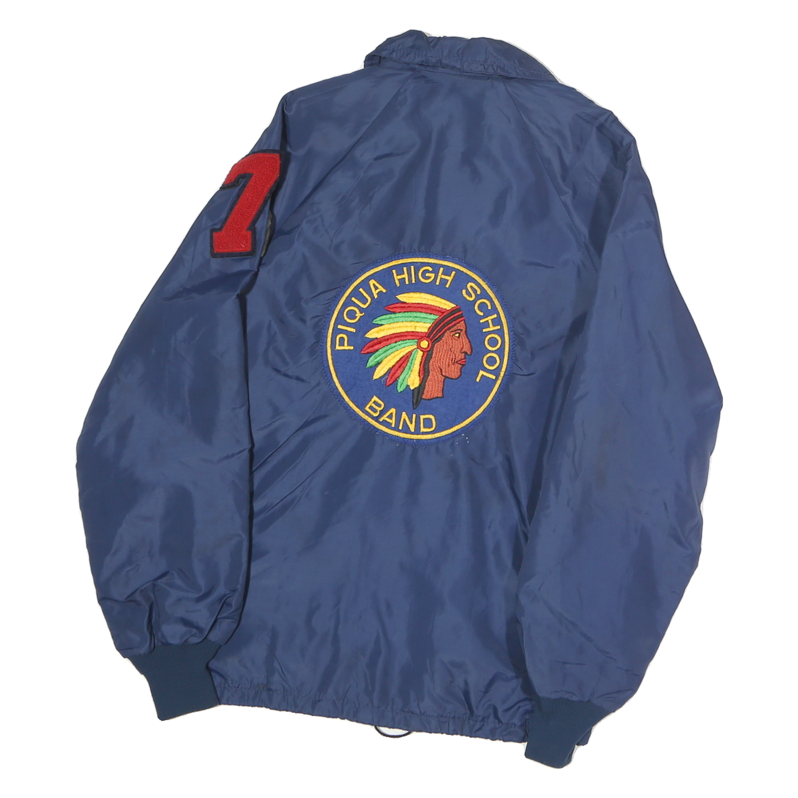 BE A STARTER Mens Blue Band Varsity Jacket M Elastane Button Closure