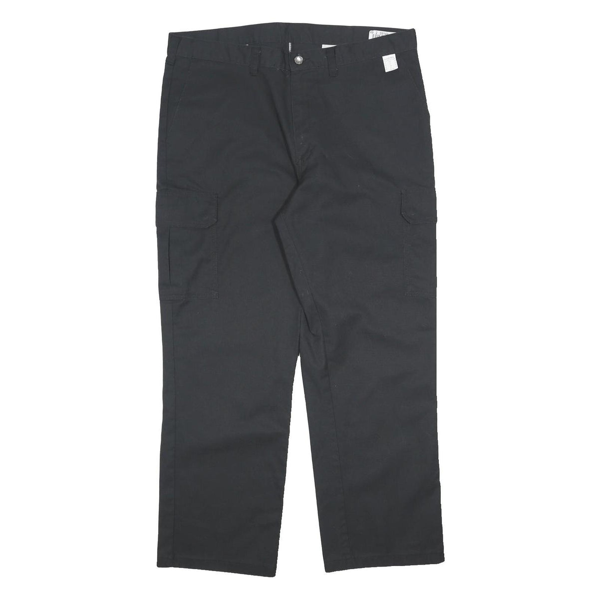 DICKIES Mens Cotton Blend Black Relaxed Straight Trousers W38 L30 Workwear Zip