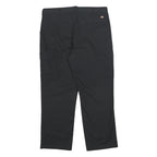 DICKIES Mens Cotton Blend Black Relaxed Straight Trousers W38 L30 Workwear Zip
