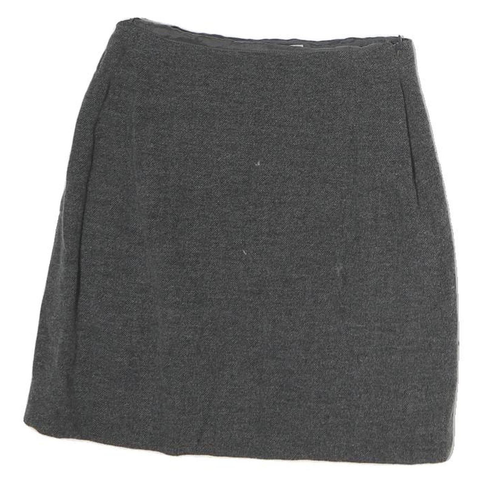 MAX MARA Womens Grey Pencil Knee Length Cotton Skirt UK 8 Classic Elegant