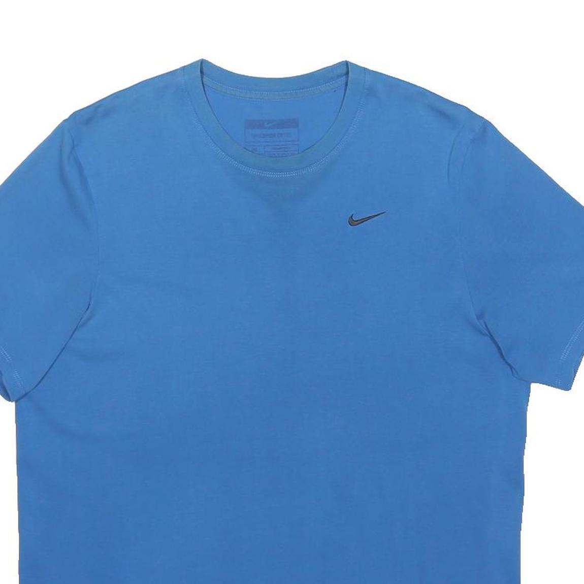 NIKE Mens Blue Graphic T-Shirt M Short Sleeve Crew Neck Casual Cotton Blend