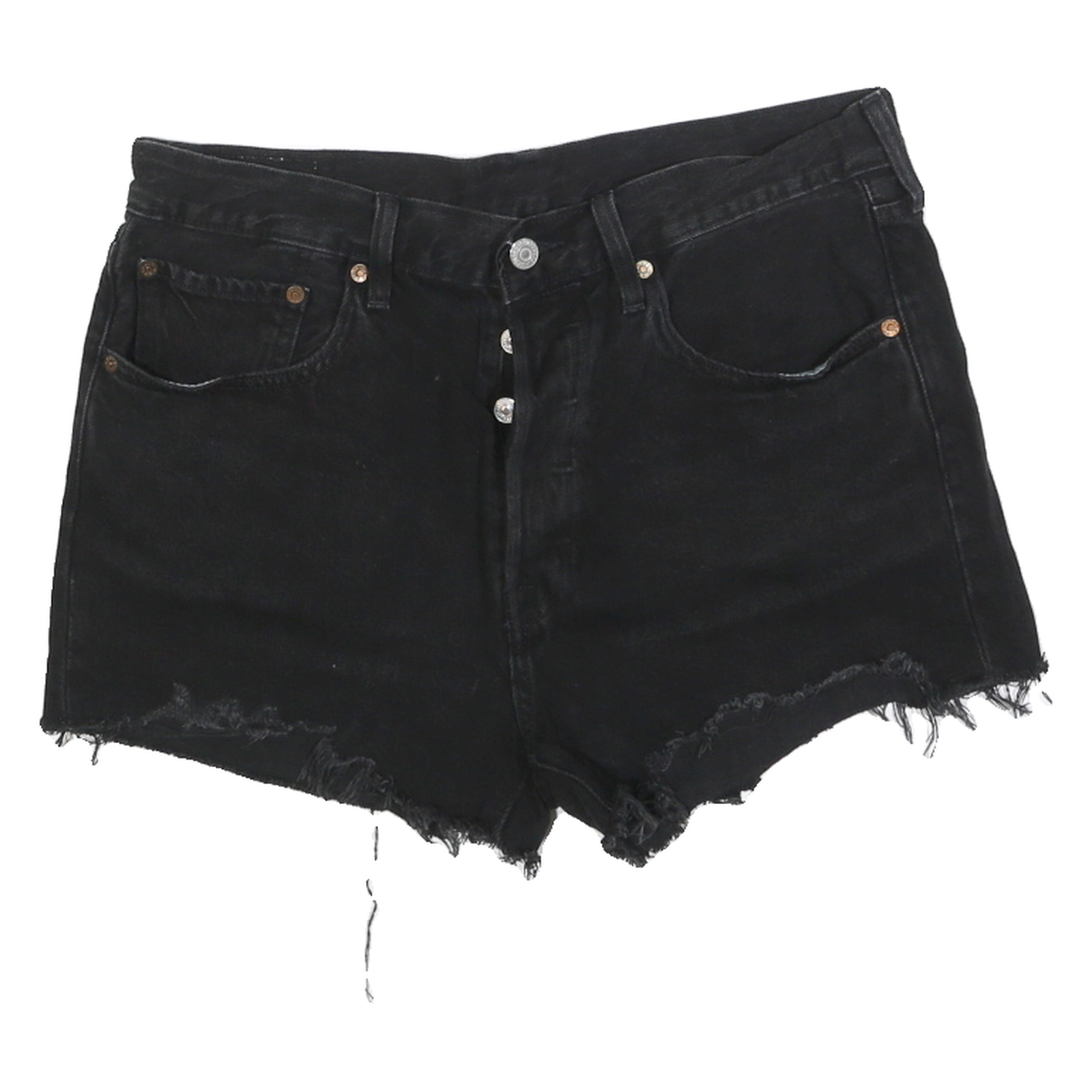 LEVI'S Womens Shorts Black Denim Cut-Off M W30 Button Fly Casual Style