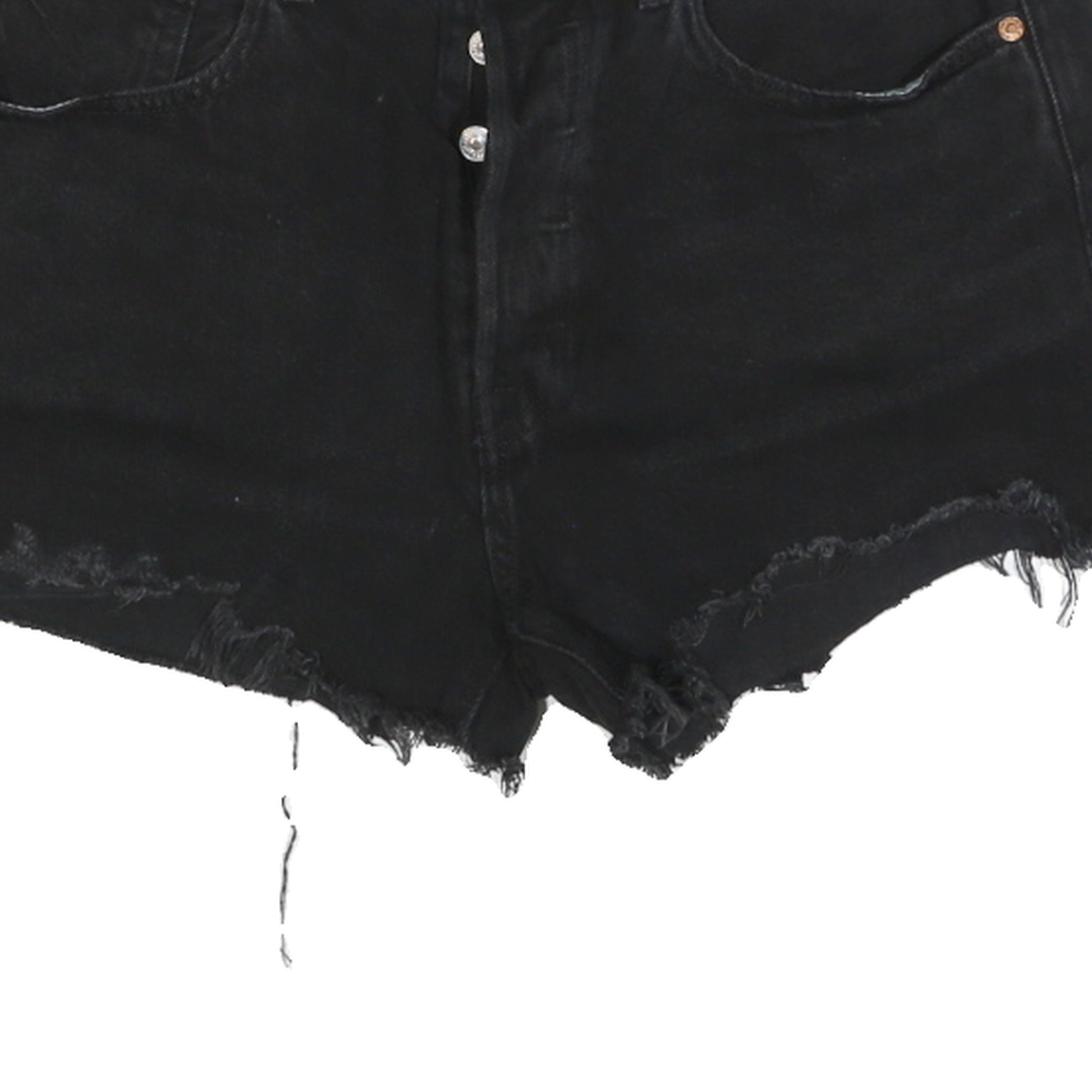 LEVI'S Womens Shorts Black Denim Cut-Off M W30 Button Fly Casual Style