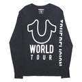 TRUE RELIGION Mens Black World Tour Long Sleeve Crew Neck T-Shirt S
