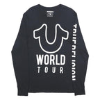 TRUE RELIGION Mens Black World Tour Long Sleeve Crew Neck T-Shirt S