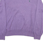 POLO RALPH LAUREN Mens Purple Plain Crew Neck Basic Knit Jumper XL Cotton Blend