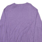 POLO RALPH LAUREN Mens Purple Plain Crew Neck Basic Knit Jumper XL Cotton Blend