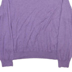POLO RALPH LAUREN Mens Purple Plain Crew Neck Basic Knit Jumper XL Cotton Blend