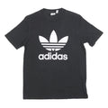 ADIDAS Womens Black Cotton Blend Graphic T-Shirt UK 14 Short Sleeve Crew Neck