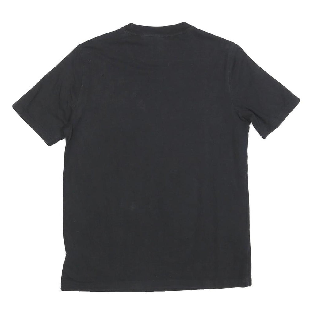 ADIDAS Womens Black Cotton Blend Graphic T-Shirt UK 14 Short Sleeve Crew Neck