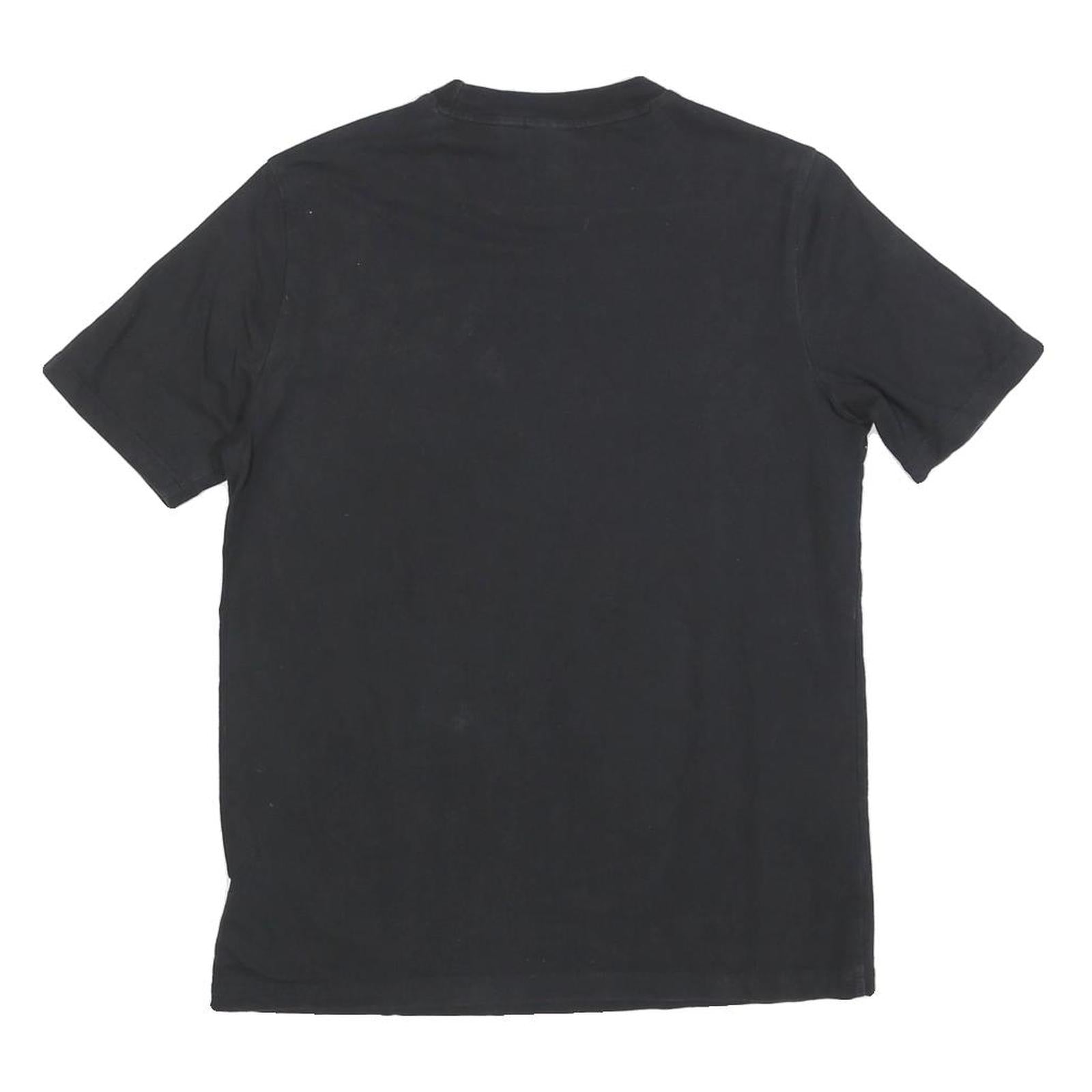 ADIDAS Womens Black Cotton Blend Graphic T-Shirt UK 14 Short Sleeve Crew Neck