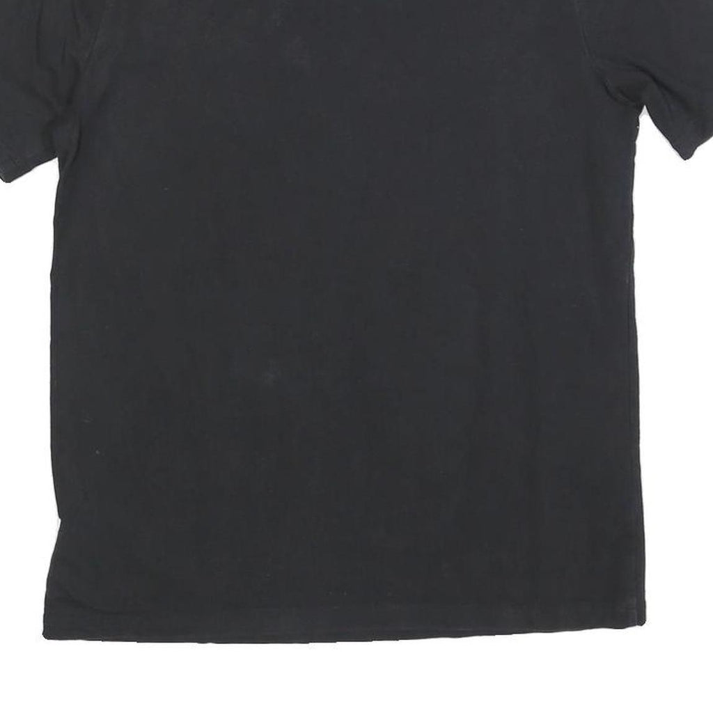 ADIDAS Womens Black Cotton Blend Graphic T-Shirt UK 14 Short Sleeve Crew Neck