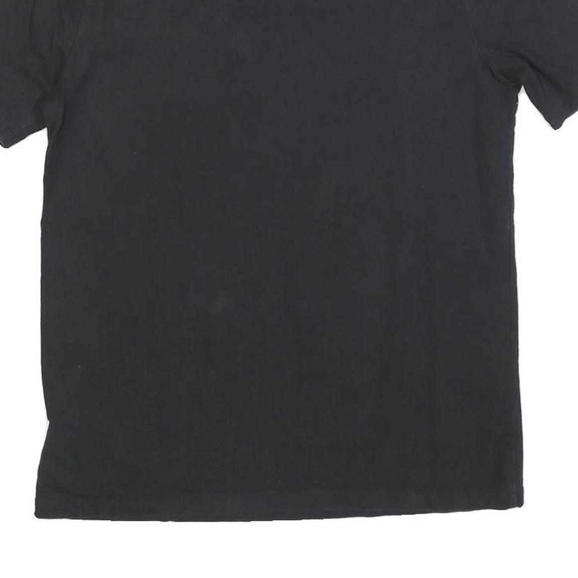 ADIDAS Womens Black Cotton Blend Graphic T-Shirt UK 14 Short Sleeve Crew Neck