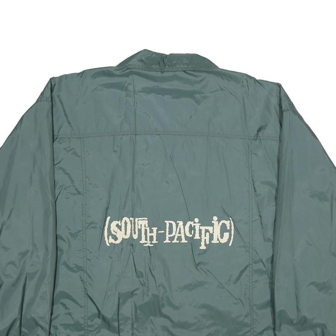 GO WEST Mens Green Nylon South Pacific Jacket XL Windbreaker Zip Pockets