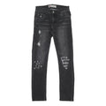 LEVI'S 510 Boys Slim Black Denim Jeans W27 L27 Distressed Cotton Blend Zip