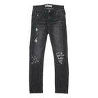 LEVI'S 510 Boys Slim Black Denim Jeans W27 L27 Distressed Cotton Blend Zip