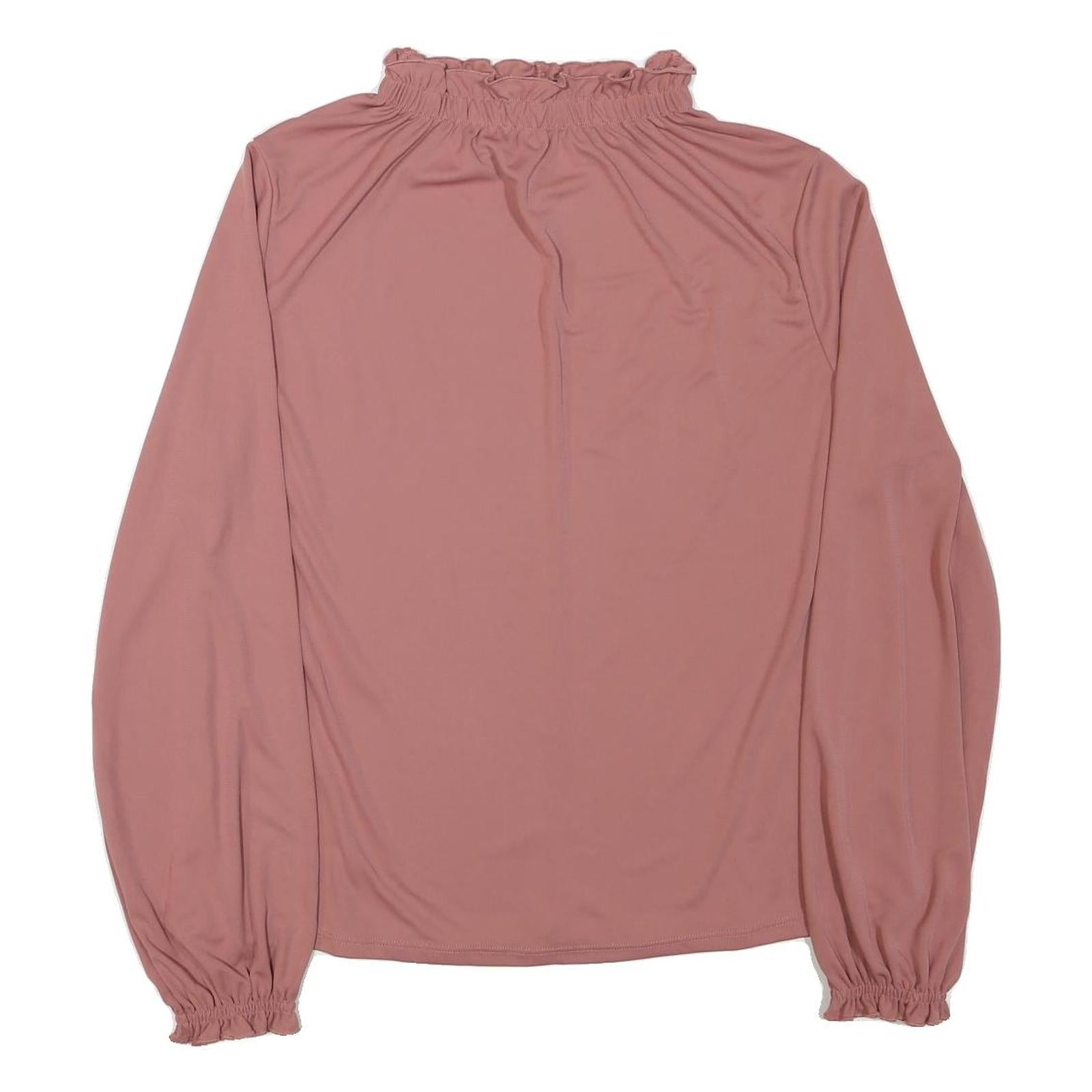 ZARA Womens Pink Basic Long Sleeve High Neck Top M Elegant