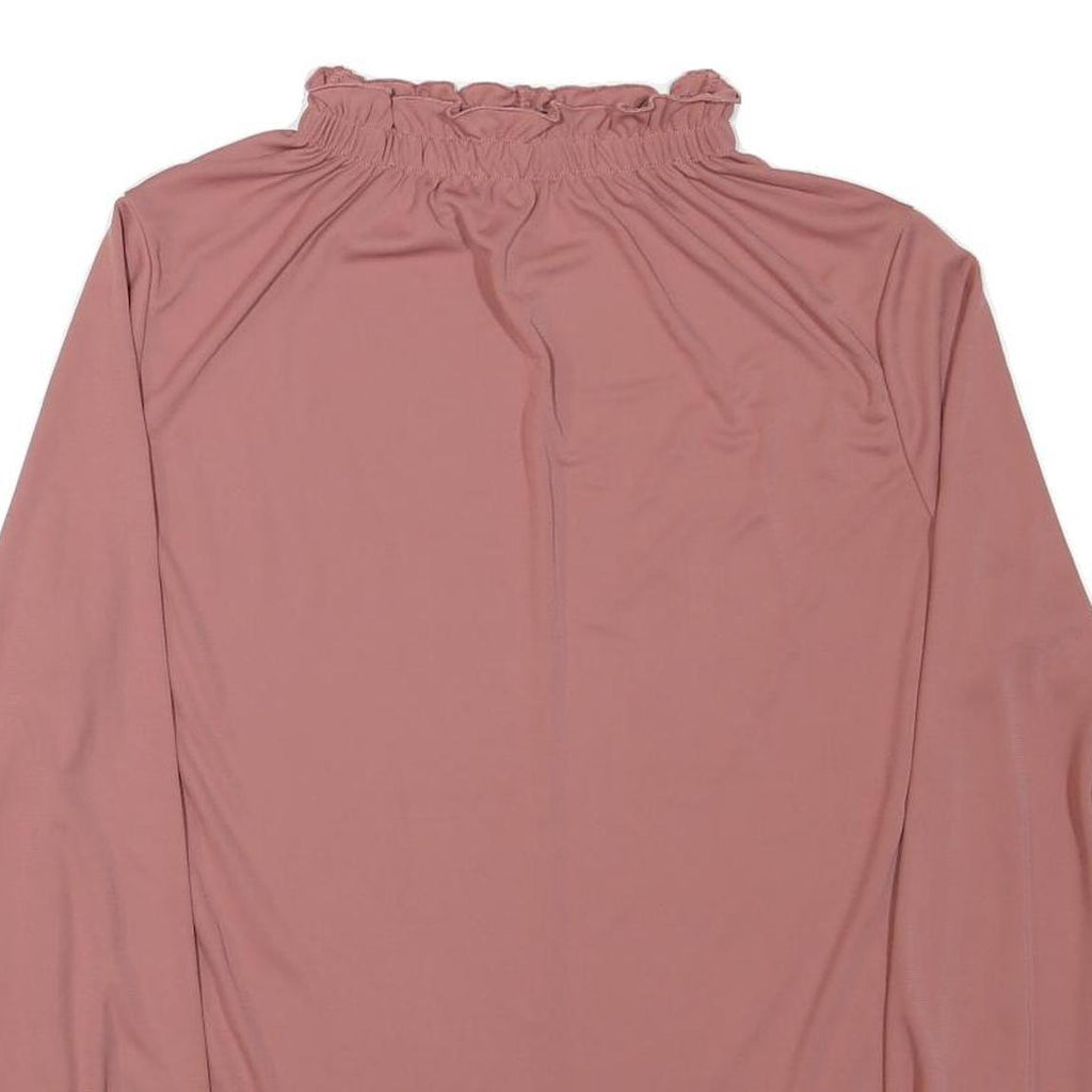 ZARA Womens Pink Basic Long Sleeve High Neck Top M Elegant