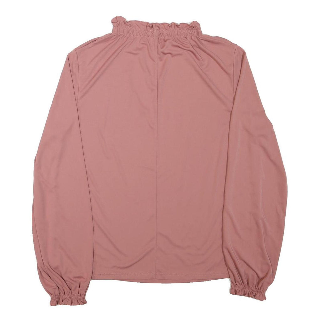 ZARA Womens Pink Basic Long Sleeve High Neck Top M Elegant