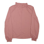 ZARA Womens Pink Basic Long Sleeve High Neck Top M Elegant
