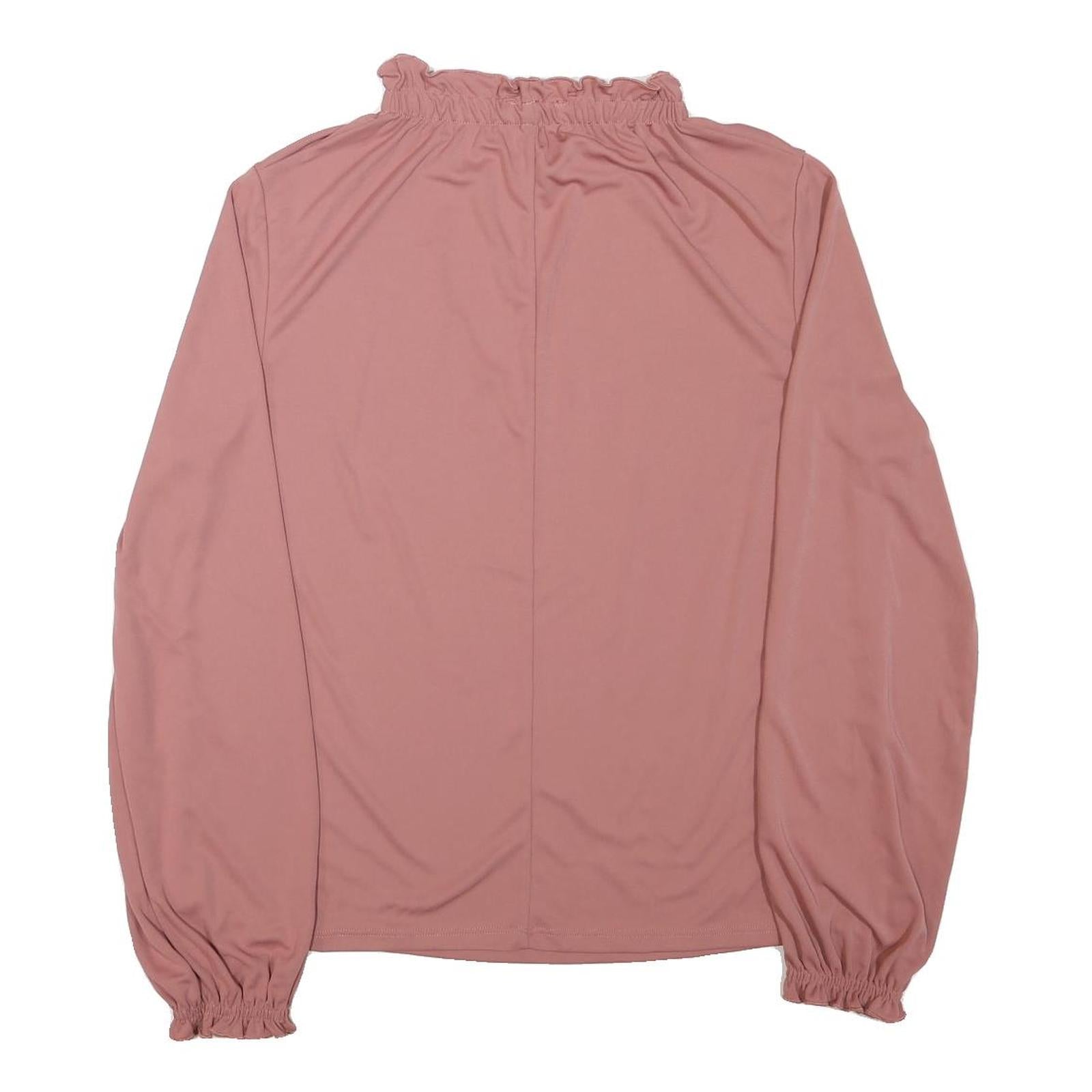 ZARA Womens Pink Basic Long Sleeve High Neck Top M Elegant