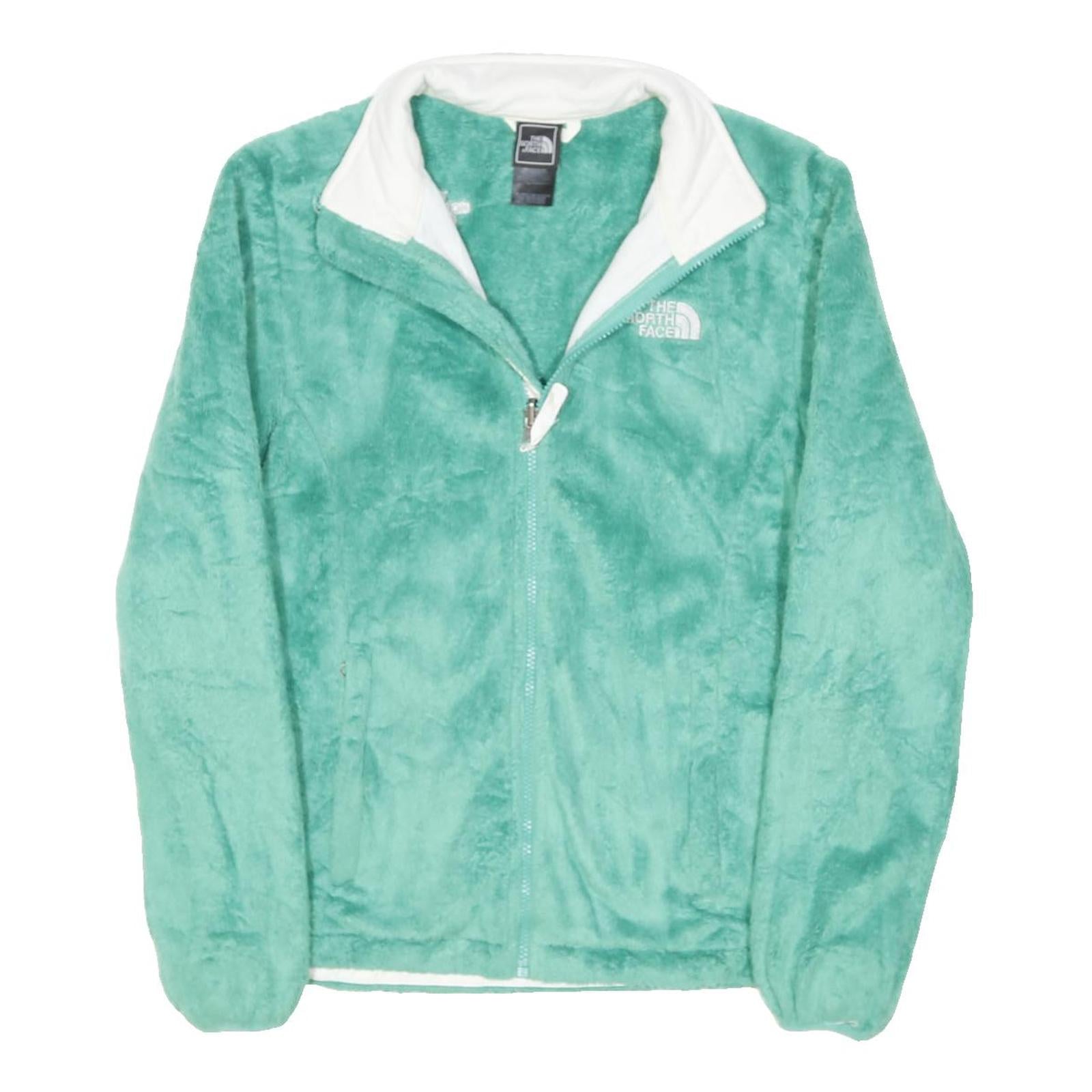 THE NORTH FACE Womens Green Jacket M Polyester Blend Fleece Outdoor Zip Soft