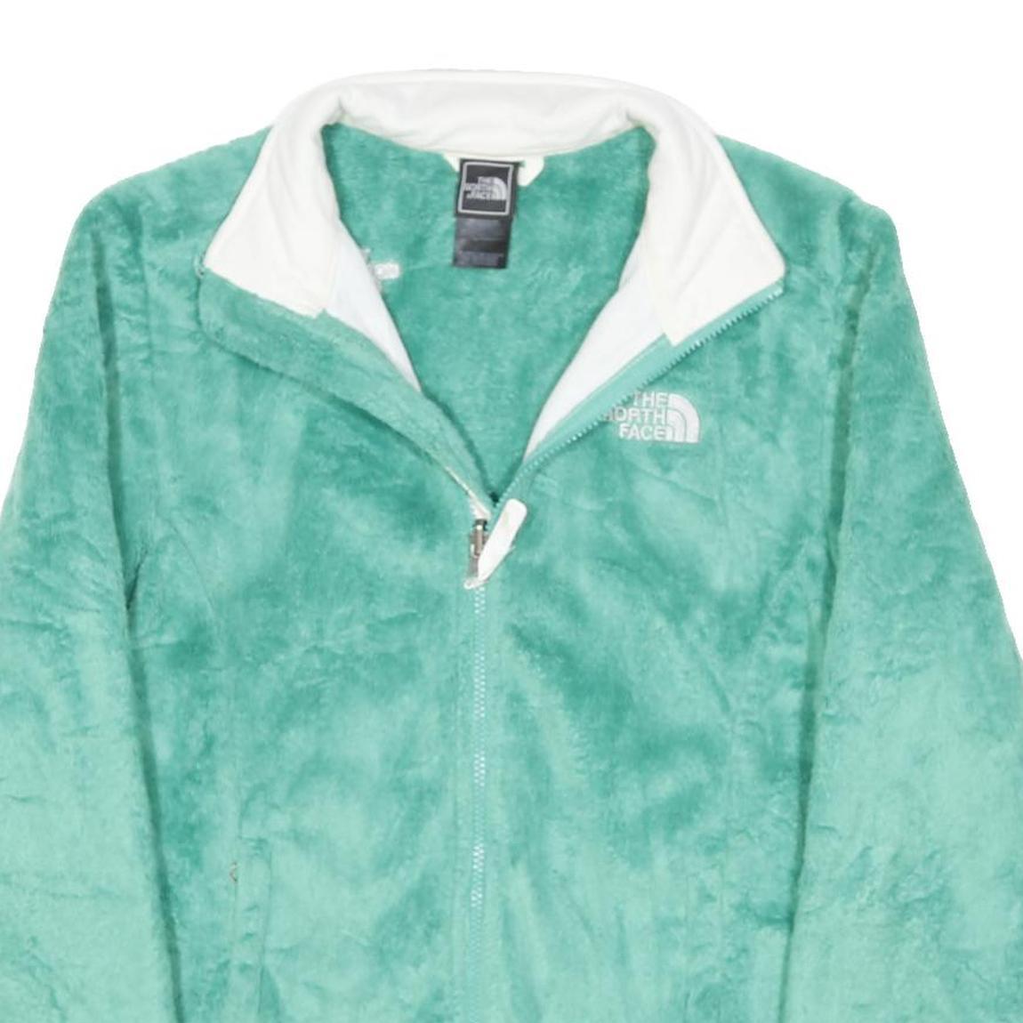 THE NORTH FACE Womens Green Jacket M Polyester Blend Fleece Outdoor Zip Soft