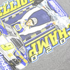 HENDRICK Mens Grey Chas Elliott NASCAR Graphic T-Shirt L Short Sleeve Crew Neck