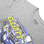 HENDRICK Mens Grey Chas Elliott NASCAR Graphic T-Shirt L Short Sleeve Crew Neck
