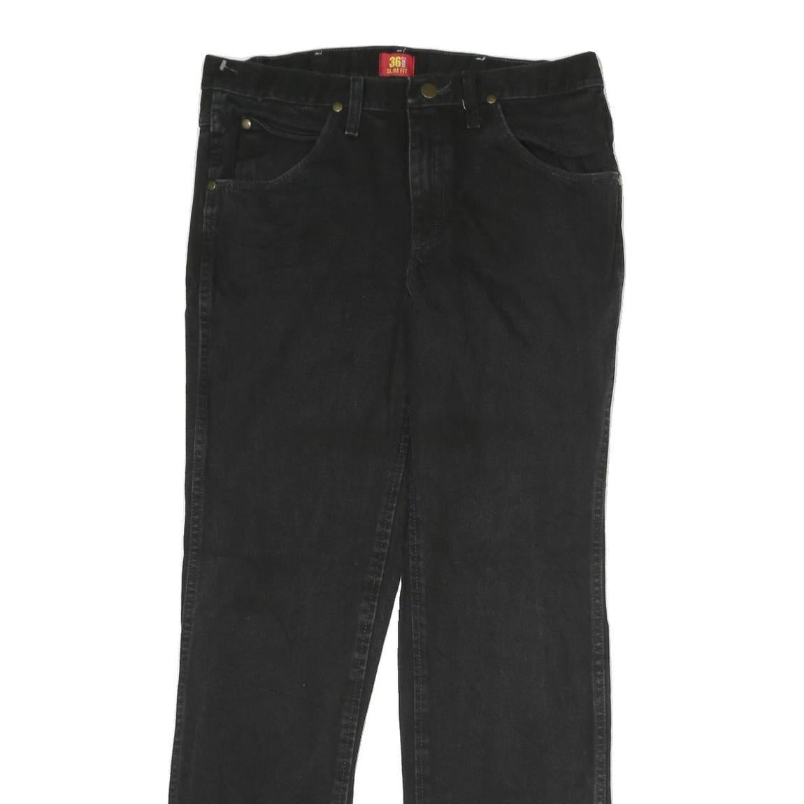 WRANGLER Mens Jeans Black Slim Straight Denim W32 L31 Classic Casual Wear