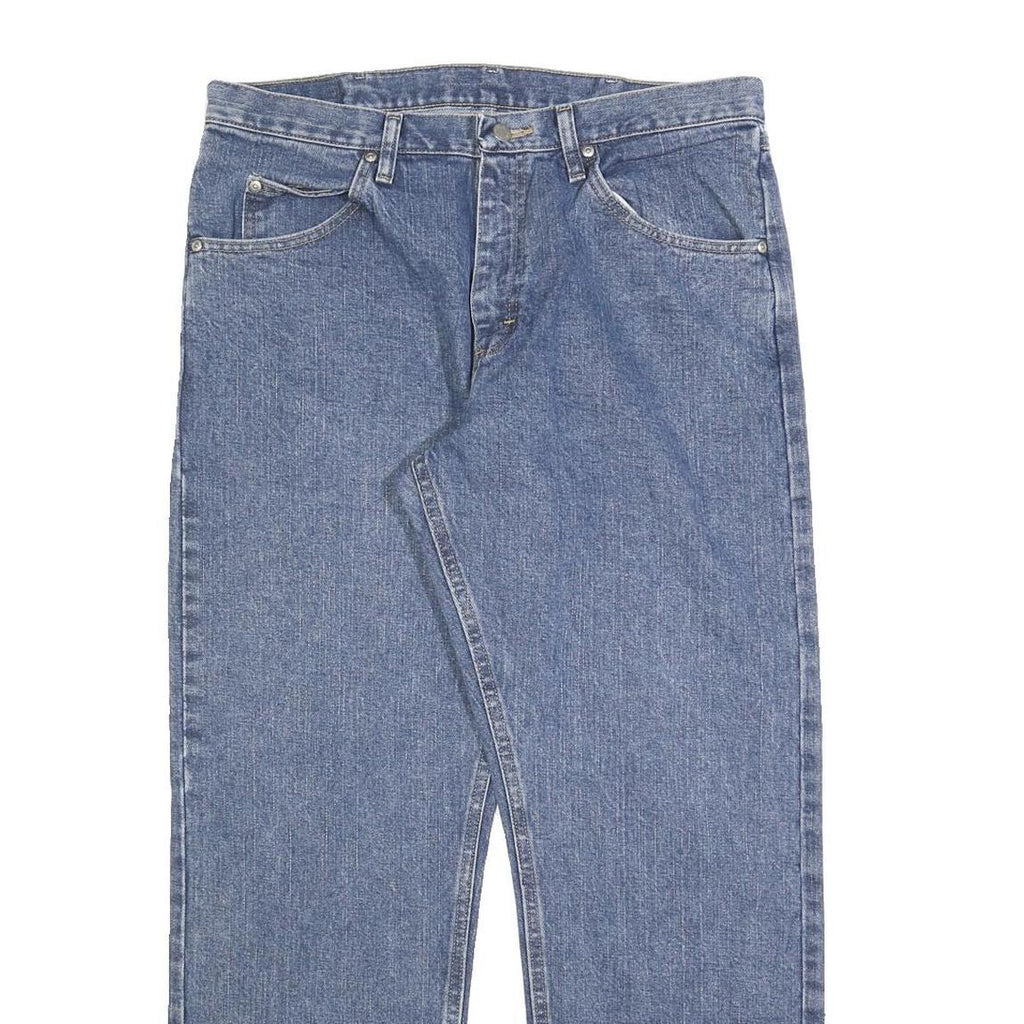 WRANGLER Mens Regular Fit Blue Denim Jeans W34 L30 Classic Cotton Blend Zip