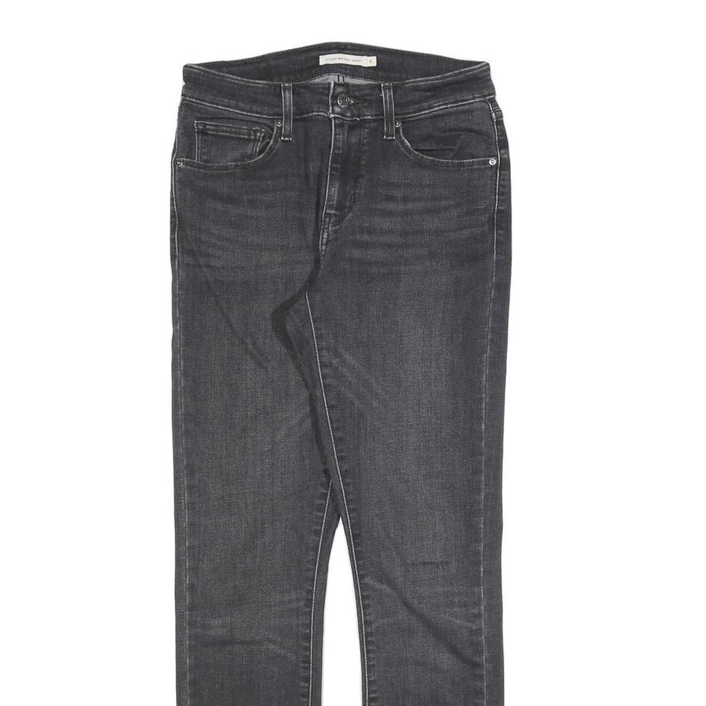LEVI'S Womens Slim Black Denim Jeans W28 L30 Skinny Cotton Blend Zip