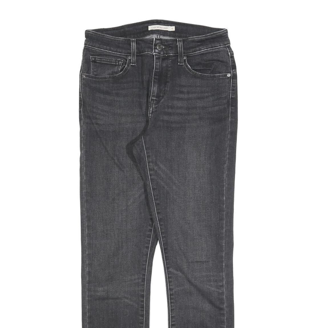 LEVI'S Womens Slim Black Denim Jeans W28 L30 Skinny Cotton Blend Zip