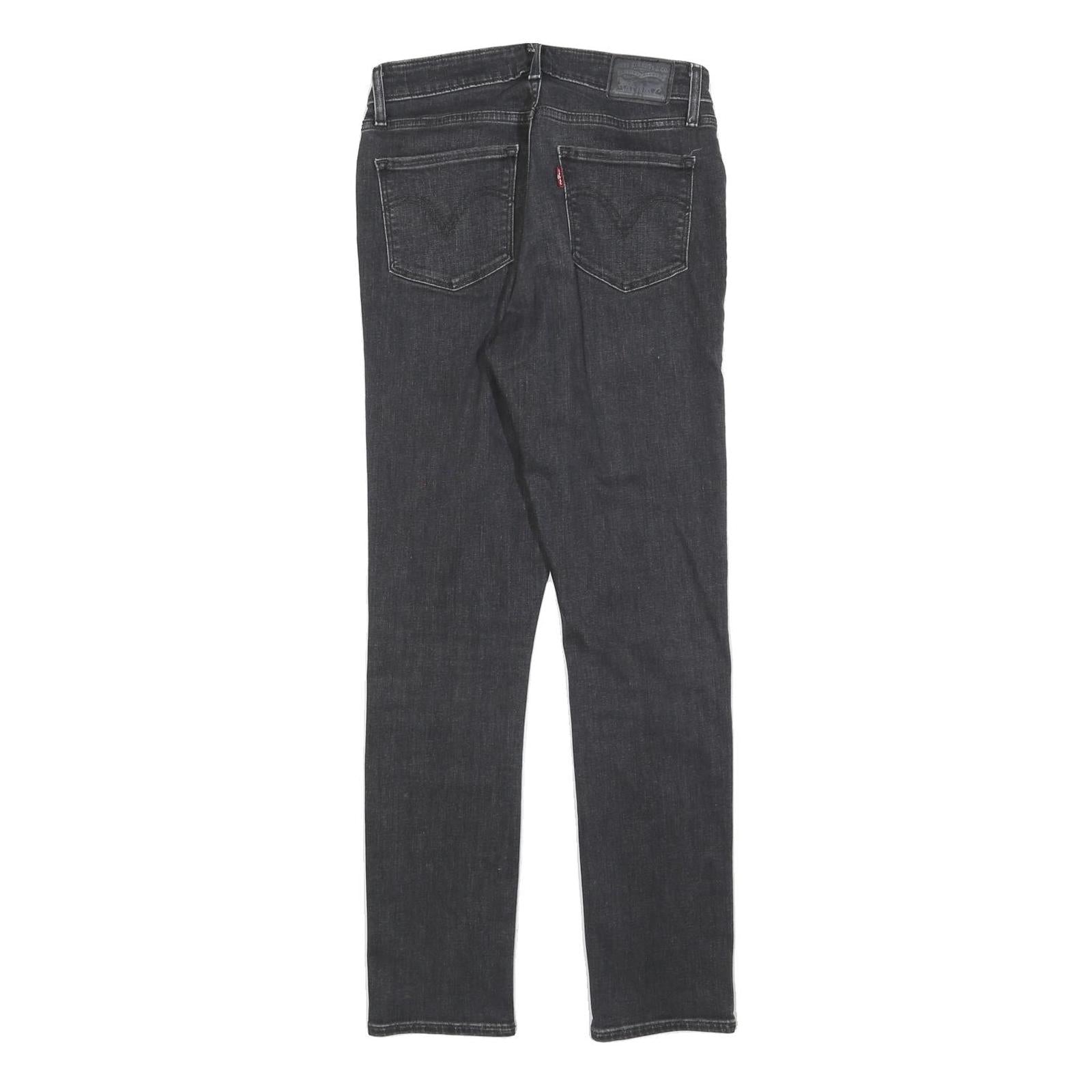 LEVI'S Womens Slim Black Denim Jeans W28 L30 Skinny Cotton Blend Zip