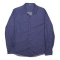 BENETTON Mens Blue Pattern Shirt XL Long Sleeve Cotton Casual