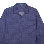 BENETTON Mens Blue Pattern Shirt XL Long Sleeve Cotton Casual