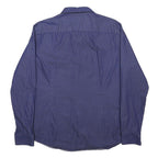 BENETTON Mens Blue Pattern Shirt XL Long Sleeve Cotton Casual