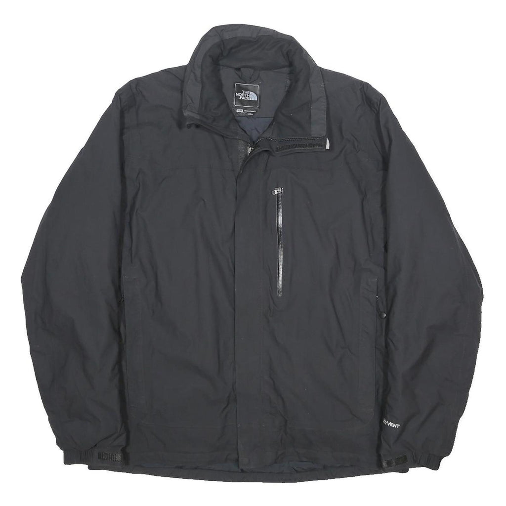 THE NORTH FACE Mens Black Outdoor Jacket M Nylon Woven Plain Zip Relaxed Fit