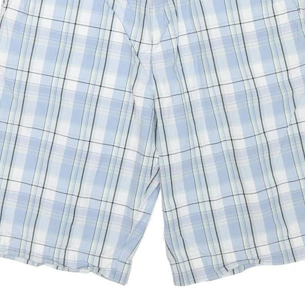 LACOSTE Womens Shorts Blue Plaid Casual M W32 Lightweight Breathable