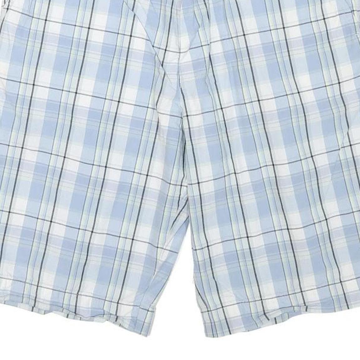 LACOSTE Womens Shorts Blue Plaid Casual M W32 Lightweight Breathable