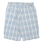 LACOSTE Womens Shorts Blue Plaid Casual M W32 Lightweight Breathable