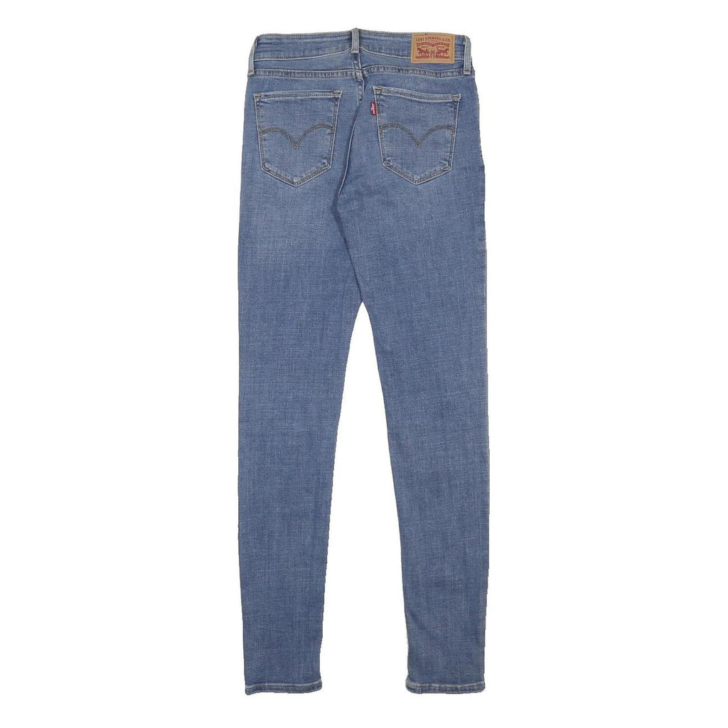 LEVI'S 711 Womens Slim Blue Denim Medium Woven W25 L30 Skinny Zip Jeans