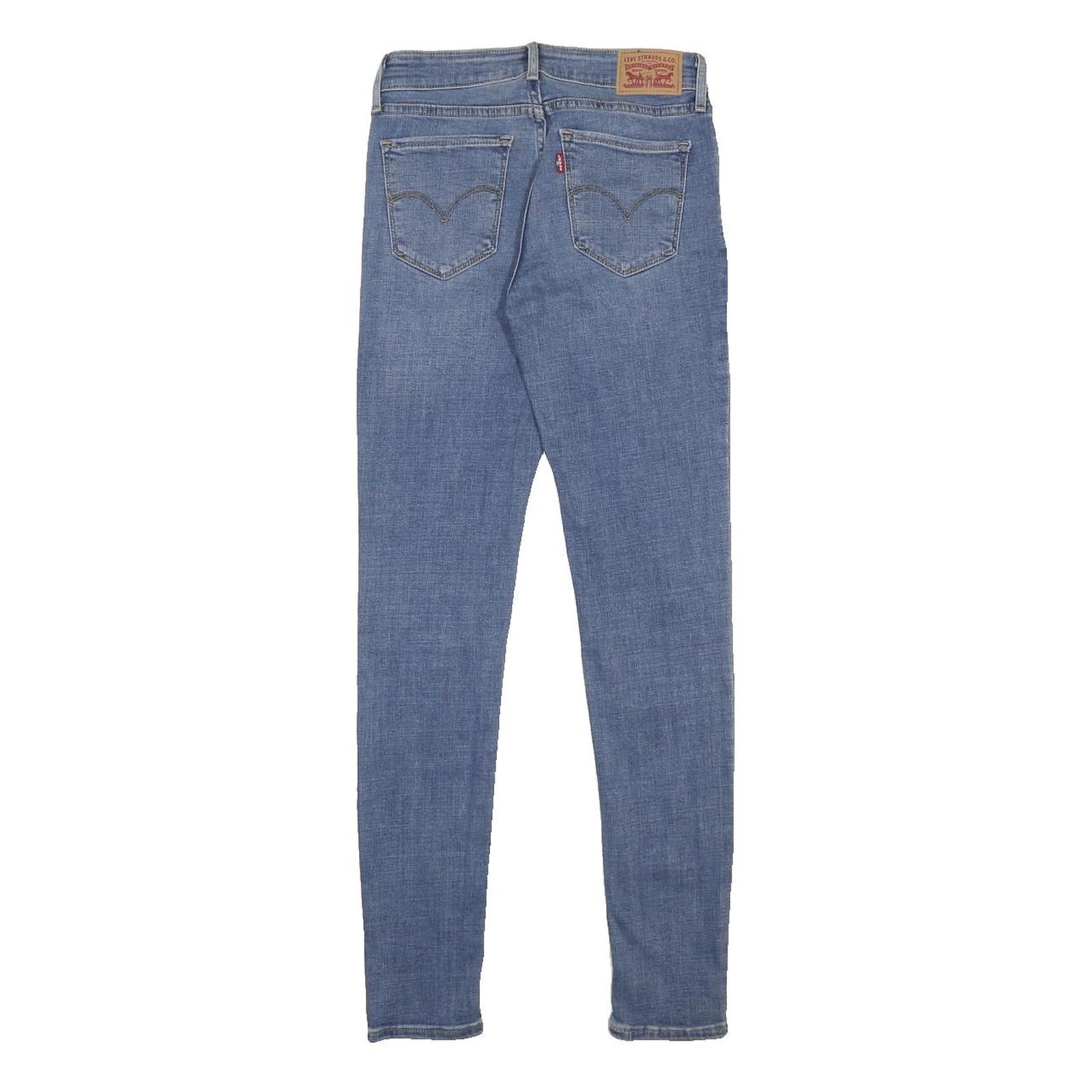 LEVI'S 711 Womens Slim Blue Denim Medium Woven W25 L30 Skinny Zip Jeans
