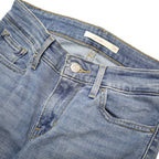 LEVI'S 711 Womens Slim Blue Denim Medium Woven W25 L30 Skinny Zip Jeans