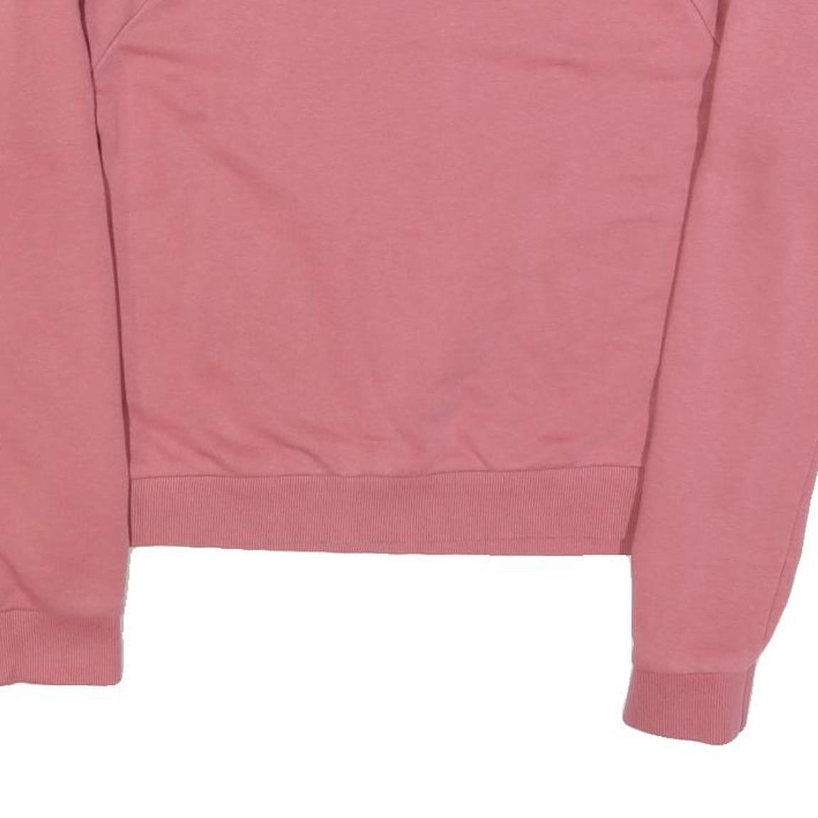 PUMA Womens Pink Cotton Blend Crew Neck Sweatshirt S Logo Print Casual